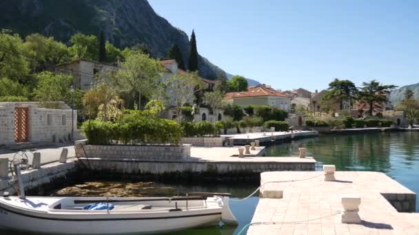 Ljuta by i fjärden av Kotor, i Montenegro — Stockvideo