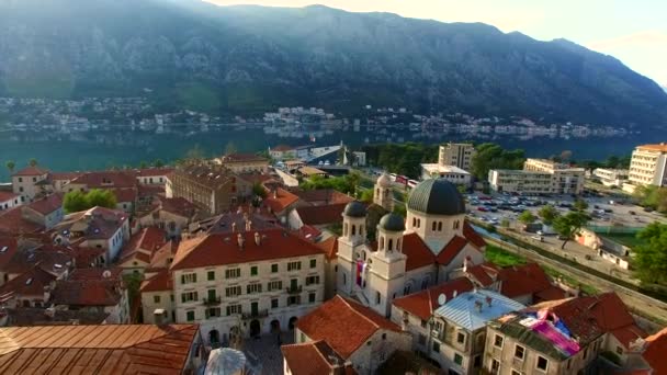 Church The Orthodox Church of St. Nicholas of Kotor, Montenegro, — Stock Video