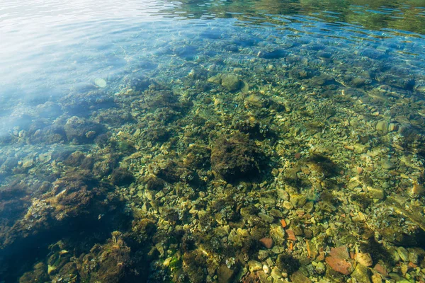Textura de agua. Agua de mar azul transparente — Foto de Stock