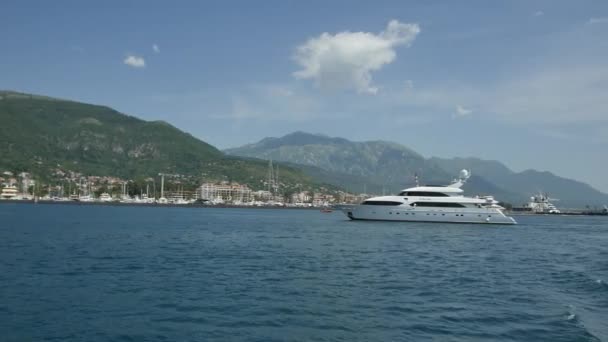 Yacht Porto Montenegro. Elite area of Tivat in Montenegro — Stock Video