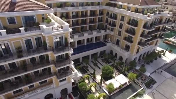 Regent Hotel, Tivat, Montenegro, Porto Montenegro område. Aerial s — Stockvideo