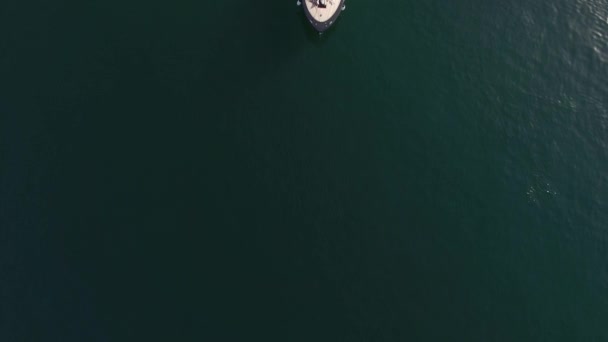 Jeunes mariés sur un bateau. Mariage au Monténégro sur un yacht. La mariée — Video