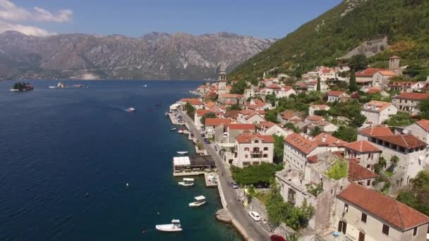 Kota tua Perast di pantai Teluk Kotor, Montenegro. Th — Stok Video