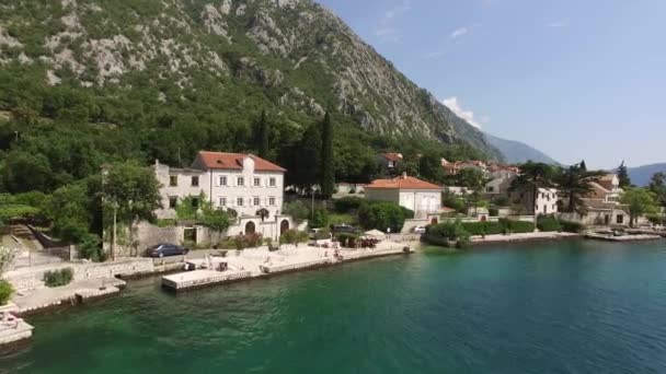 Villa Ljuta köyü var. Karadağ, Kotor Koyu'ndaki, Adr — Stok video