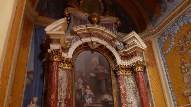 Interiér kostela sv. Ignáce v Dubrovníku, Chorvatsko. — Stock video