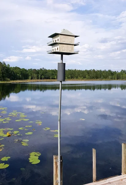 Maison d'oiseaux sur le lac — Photo