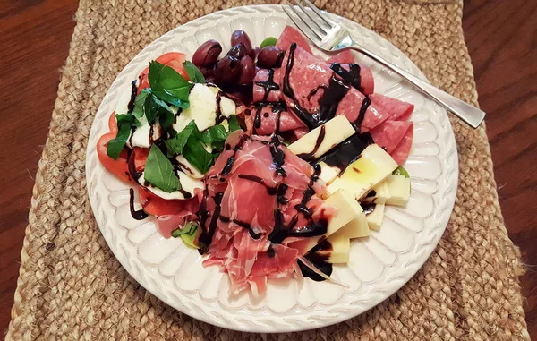 Plate of Italian Antipasto — Stock Photo, Image