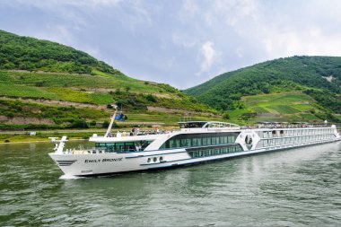 River Boat Cruising on the Rhine River clipart