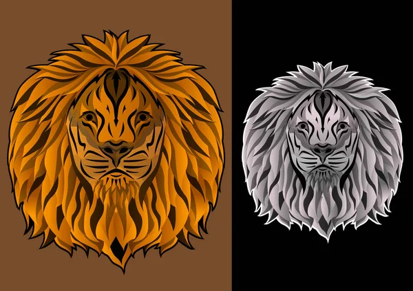 El rey de la cabeza de león — Vector de stock