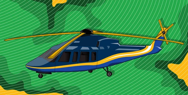 De blauwe helikopter — Stockvector