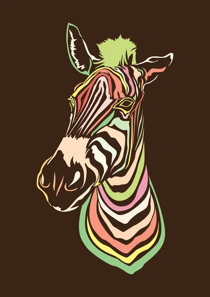 Das bunte Zebra — Stockvektor