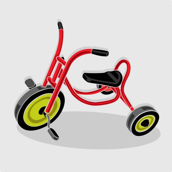 Kırmızı üç tekerlekli bisiklet çocuk — Stok Vektör