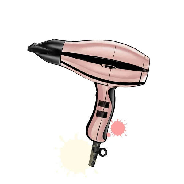 Fashion Illustration Pink Hair Dryer — Stock Photo, Image