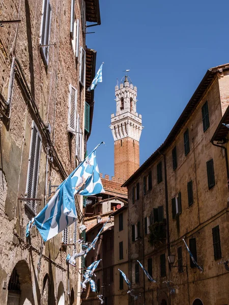 Pohled na Torre del Mangia Siena, Itálie — Stock fotografie