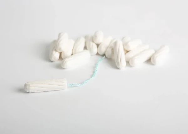 Medical female tampon on a white background. — ストック写真