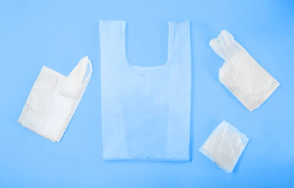 Escolha Entre Saco Plástico Eco Cor Azul Clássica Sem Desperdício — Fotografia de Stock