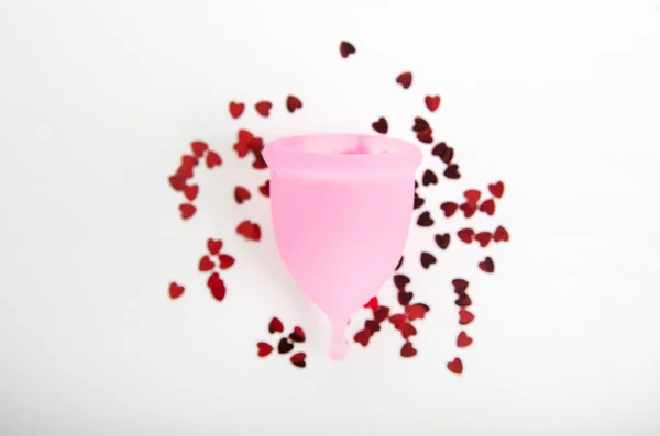 Menstruační pohár. Koncept menstruačního období. — Stock fotografie