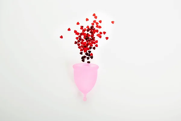 Copo menstrual. Conceito de período menstrual . — Fotografia de Stock