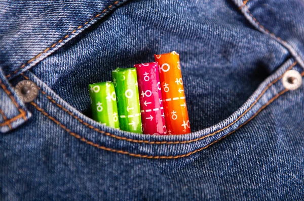 Medical female tampon on a pink background. — Stock Photo, Image