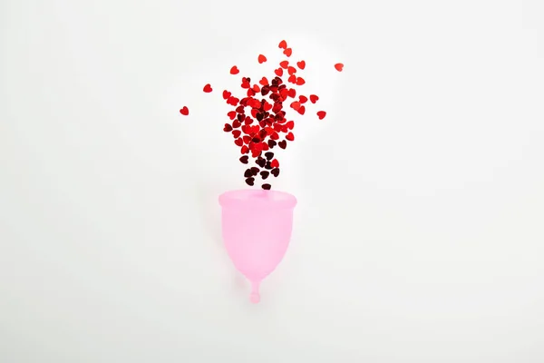 Menstrual cup. Menstruation period concept. 스톡 이미지