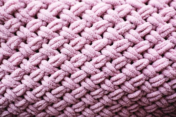 Textura de manta de malha rosa. Lã merino xadrez . — Fotografia de Stock