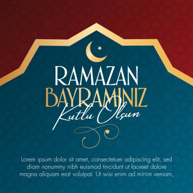 Ramazan Bayramin Kutlu Olsun) Müslüman cemaati Ramazan 'ın kutsal ayı. Billboard, Poster, Sosyal Medya, Tebrik Kartı şablonu.