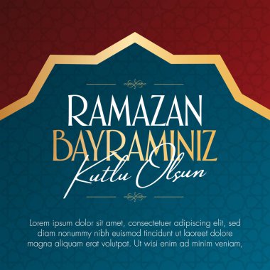Ramazan Bayramin Kutlu Olsun) Müslüman cemaati Ramazan 'ın kutsal ayı. Billboard, Poster, Sosyal Medya, Tebrik Kartı şablonu.