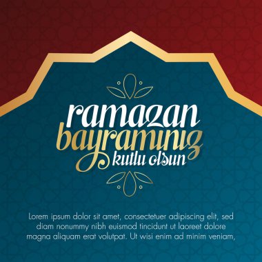Ramazan Bayramin Kutlu Olsun) Müslüman cemaati Ramazan 'ın kutsal ayı. Billboard, Poster, Sosyal Medya, Tebrik Kartı şablonu.
