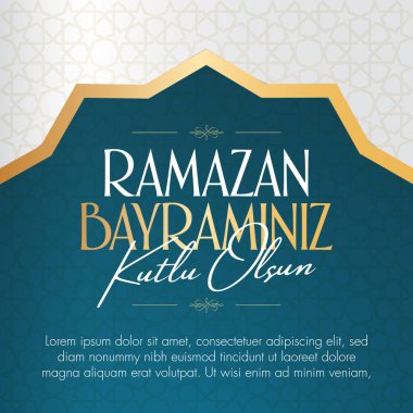Ramazan Bayramin Kutlu Olsun) Müslüman cemaati Ramazan 'ın kutsal ayı. Billboard, Poster, Sosyal Medya, Tebrik Kartı şablonu.