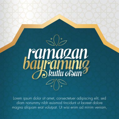 Ramazan Bayramin Kutlu Olsun) Müslüman cemaati Ramazan 'ın kutsal ayı. Billboard, Poster, Sosyal Medya, Tebrik Kartı şablonu.