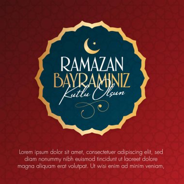 Ramazan Bayramin Kutlu Olsun) Müslüman cemaati Ramazan 'ın kutsal ayı. Billboard, Poster, Sosyal Medya, Tebrik Kartı şablonu.