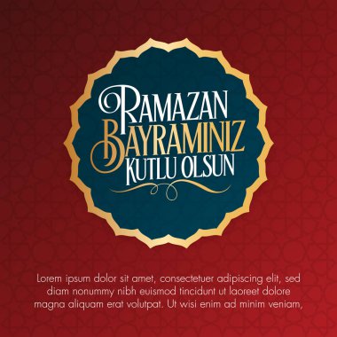 Ramazan Bayramin Kutlu Olsun) Müslüman cemaati Ramazan 'ın kutsal ayı. Billboard, Poster, Sosyal Medya, Tebrik Kartı şablonu.