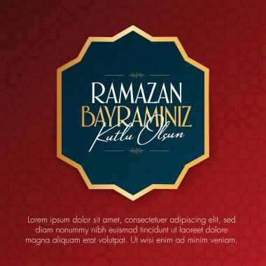 Ramazan Bayramin Kutlu Olsun) Müslüman cemaati Ramazan 'ın kutsal ayı. Billboard, Poster, Sosyal Medya, Tebrik Kartı şablonu.