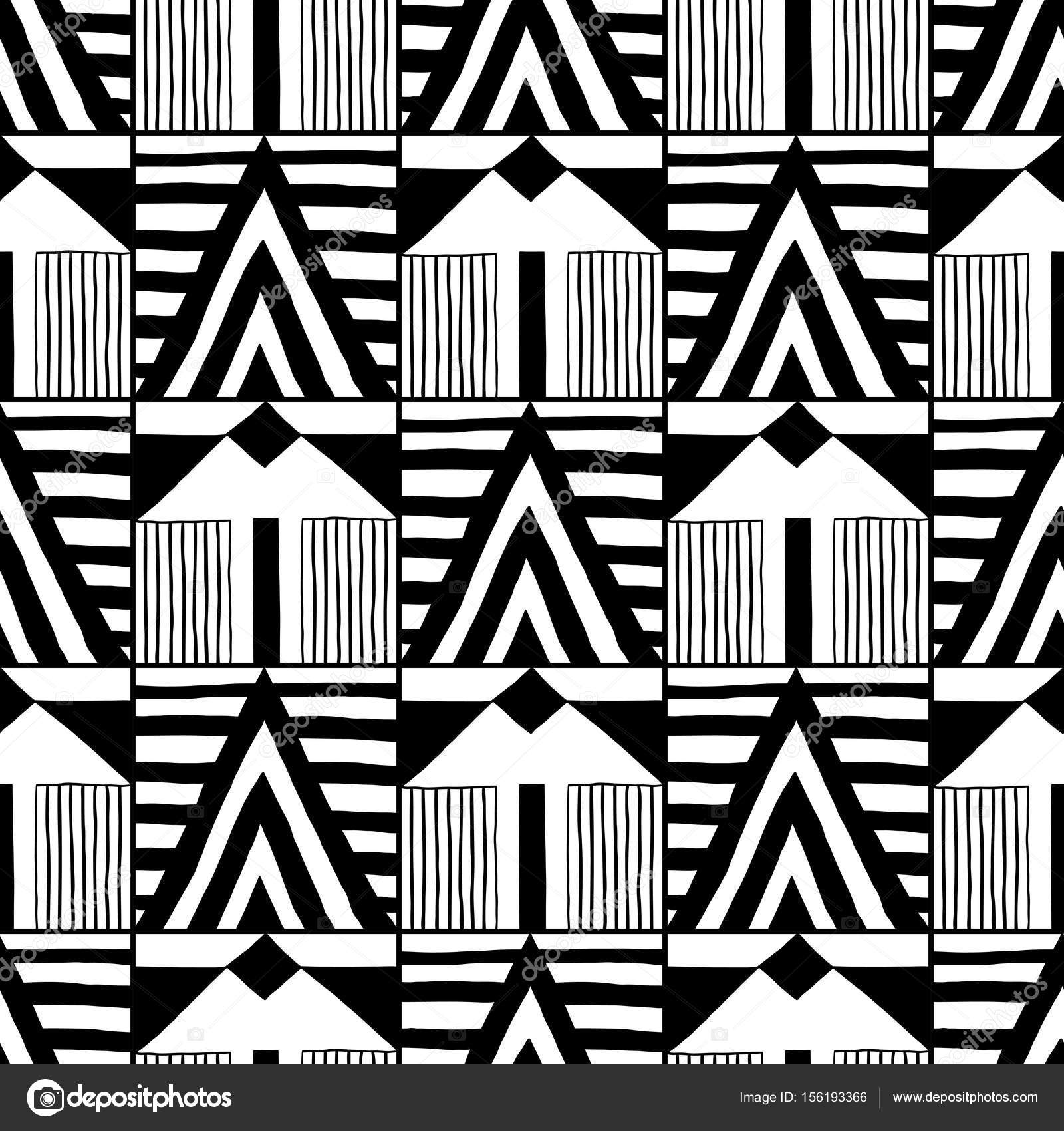 Modello senza cuciture astratto Illustrazione in bianco e nero per libri pagine da colorare Sfondo per il disegno — Vettoriali di lilipom