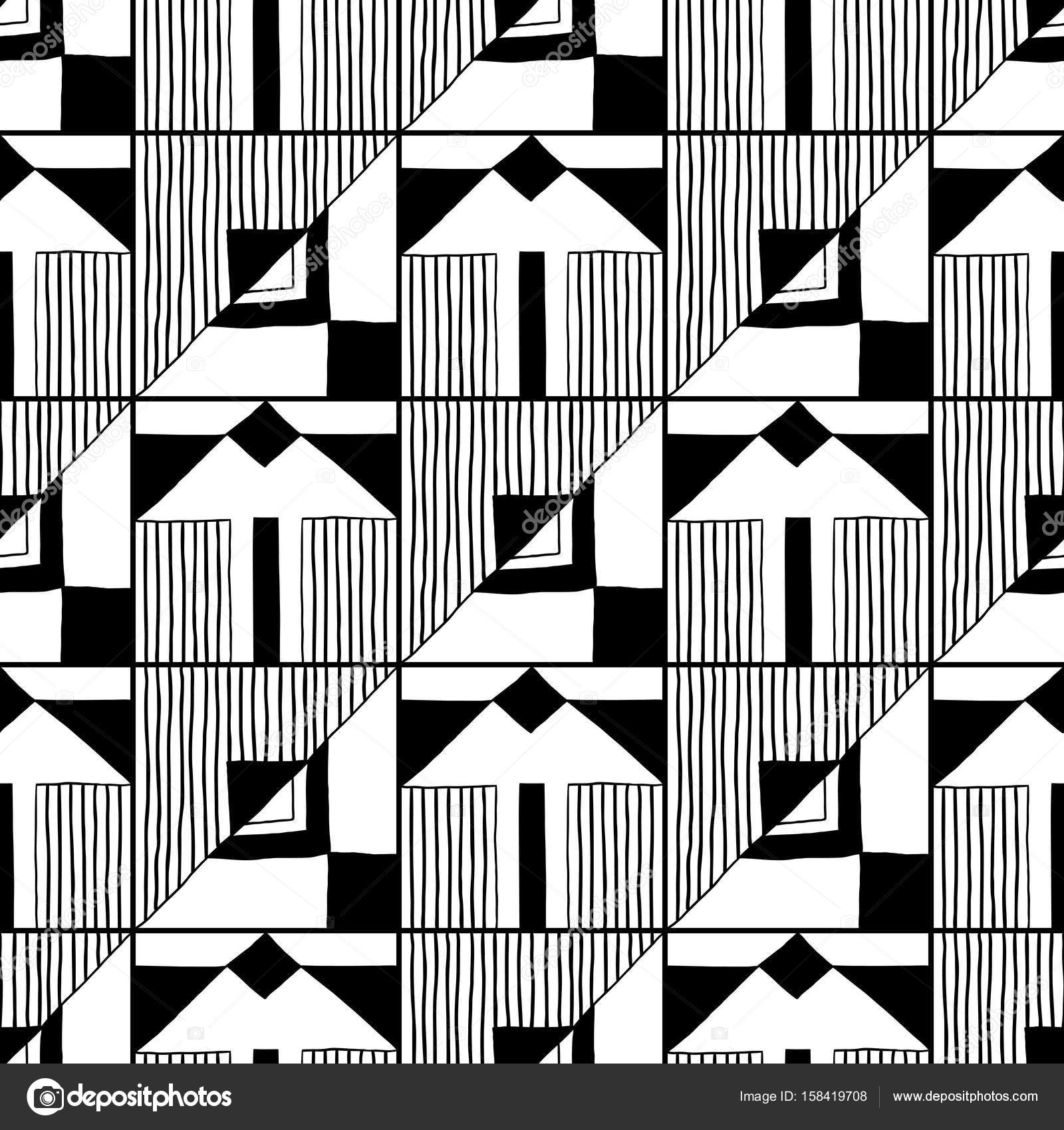 Modello senza cuciture astratto Illustrazione in bianco e nero per libri pagine da colorare Sfondo per il disegno — Vettoriali di lilipom