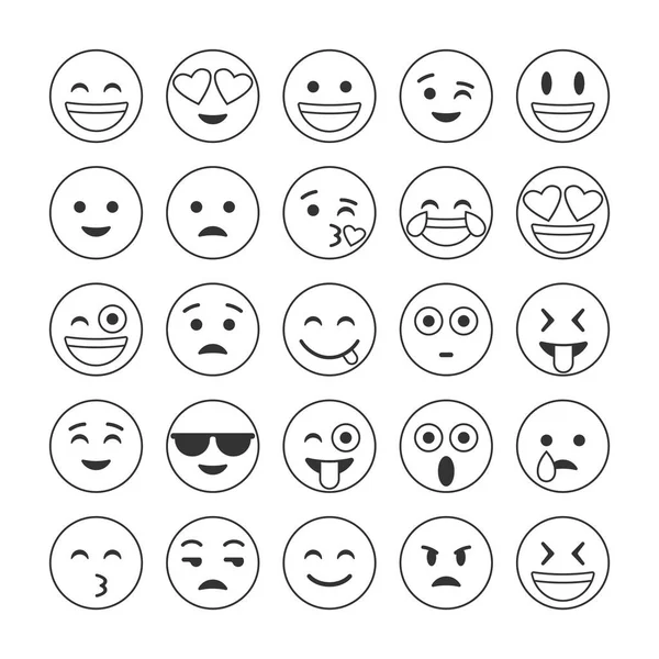 Set of smiley icons: different emotions ⬇ Vector Image by © lilipom ...