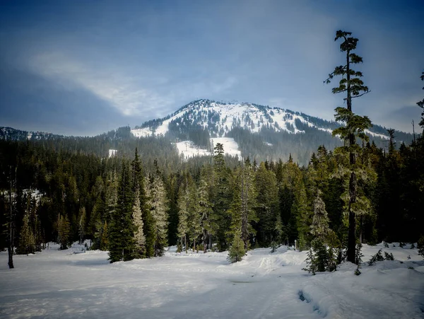 Odległe Wzgórze Narciarskie Jest Mount Washington — Zdjęcie stockowe