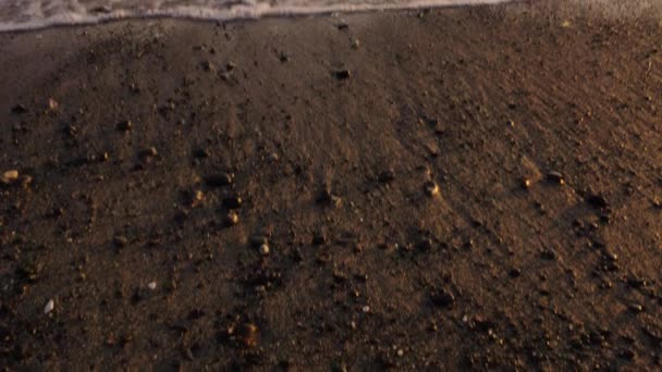 Pan Plage Sable Fin Droite Géorgie Avec Des Montagnes Lointaines — Video