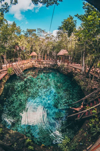 Zacil ha cenote in the nature Stock Photo