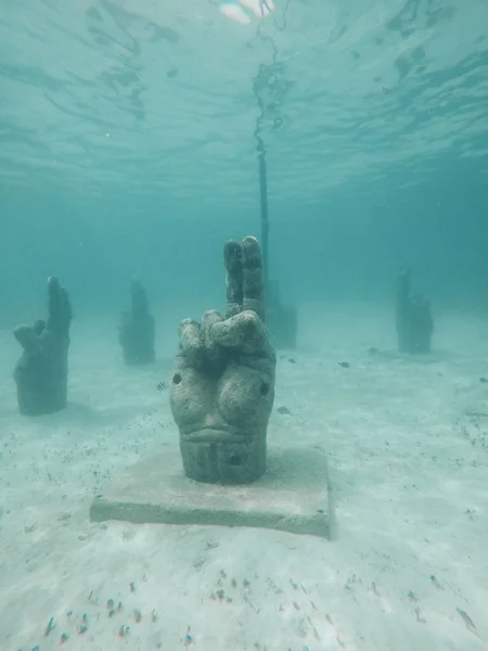 Under water statue mexico Royalty Free Stock Photos