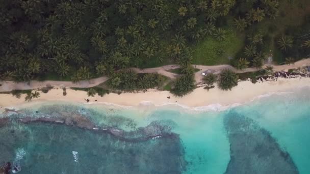 Cenital drone karibi strand hullámok — Stock videók