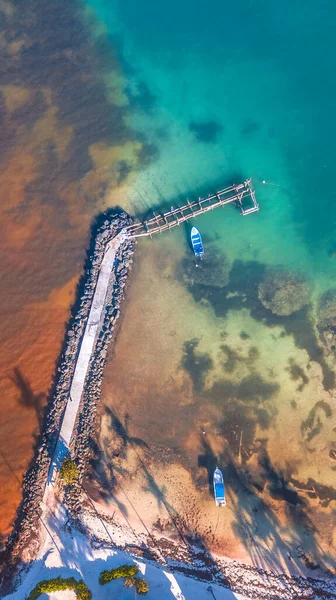 Bridge in the caribbean sea Royalty Free Stock Images