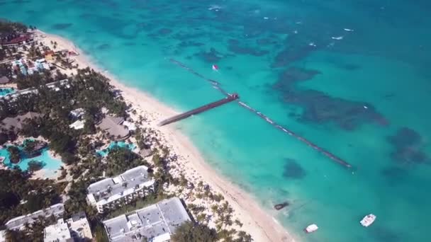 Stranden Punta cana i dominikanska republiken en karibisk strand 3 1080 60fps — Stockvideo