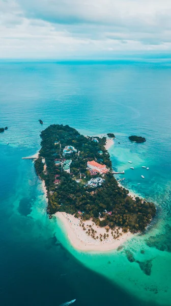 Cayo Levantado Dron Zdjęcie Wyspy Bacardi Dominikanie Zdjęcia Stockowe bez tantiem