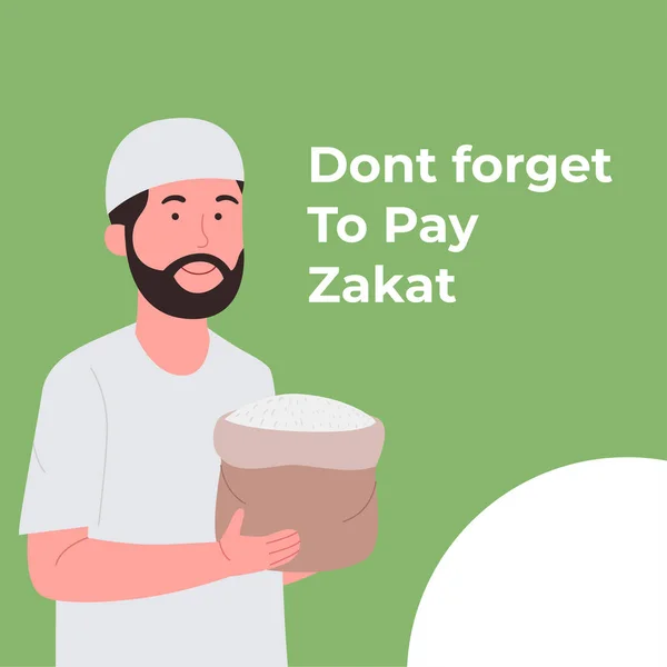 Zakat Greeting Illustration Social Media Ads — Stock Vector