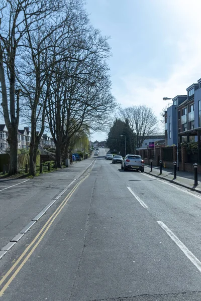 Bristol March 2020 England Close Vista Uma Rua Vazia Onde — Fotografia de Stock