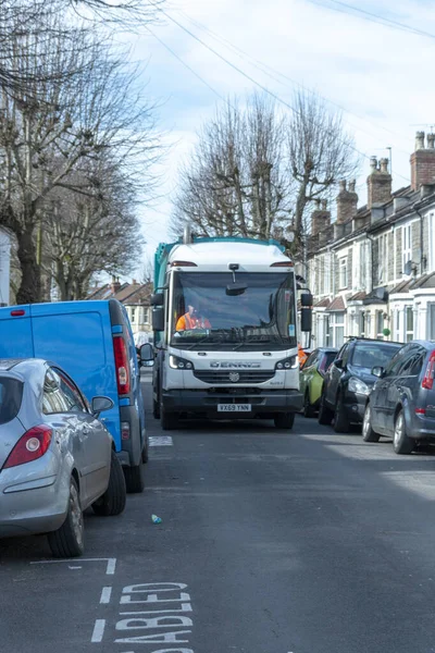 Bristol Marzo 2020 Inglaterra Una Vista Cerca Del Camión Residuos — Foto de Stock