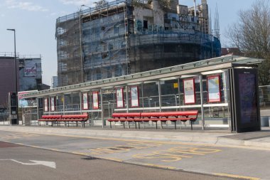 Bristol-Mart 2020-İngiltere Cronavirüs, covid-19 virüs salgını sırasında Bristol Central 'ın boş yuvarlak sokaklarının yakın görüntüsü 