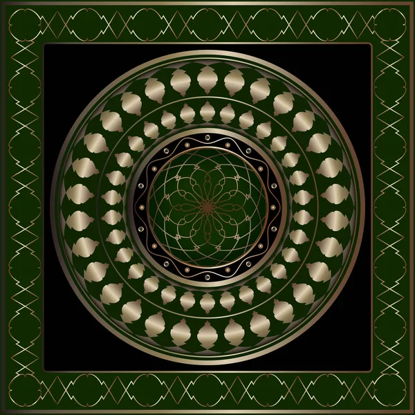 Dekorativ platta med etniskt mönster — Stock vektor