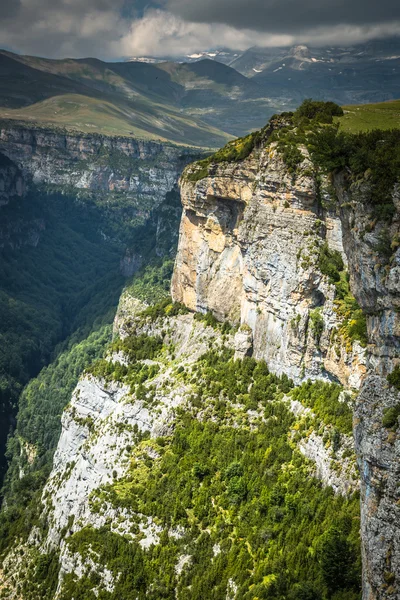 Pirene Dağları peyzaj - yaz anisclo kanyonda. Huesca,